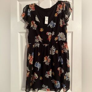 Express Black Floral Dress